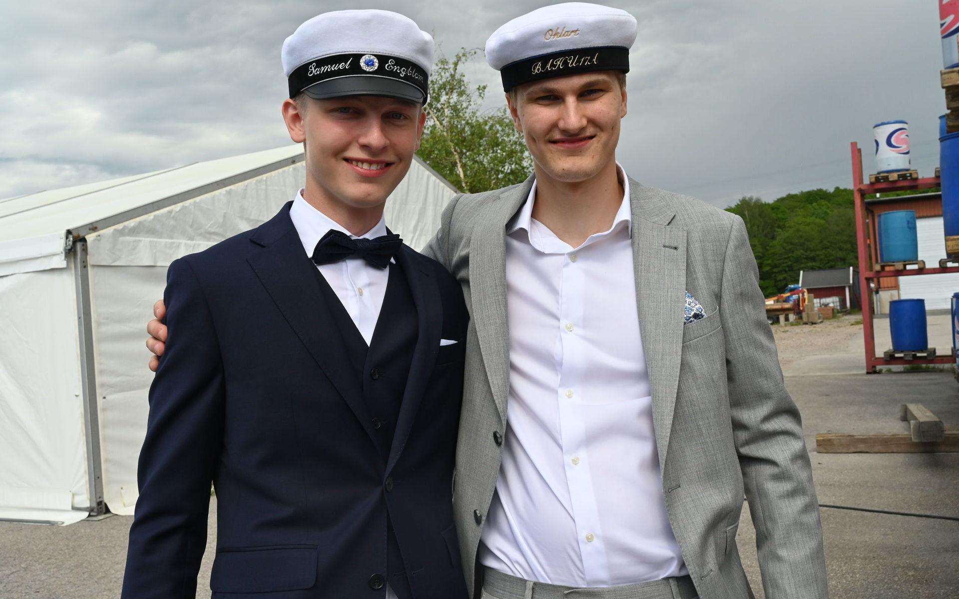 Samuel Engblom och Gustav Larsson var två av studenterna från byggprogrammet på Östrabo Yrkes. 